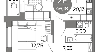 Студия, 46&nbsp;м²
