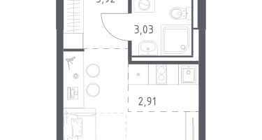 Студия, 22&nbsp;м²