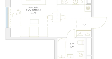 Студия, 28 м²