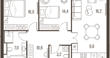 3-к. квартира, 76&nbsp;м²
