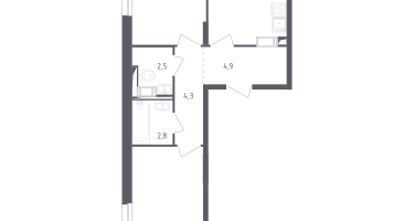 2-к. квартира, 55&nbsp;м²