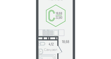 Студия, 22 м²