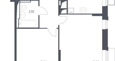 2-к. квартира, 55&nbsp;м²