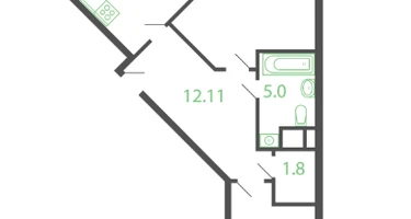2-к. квартира, 61&nbsp;м²
