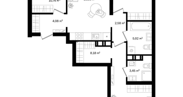 3-к. квартира, 79&nbsp;м²