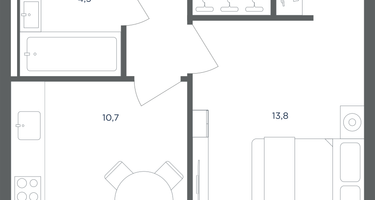 1-к. квартира, 36&nbsp;м²
