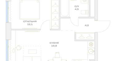2-к. квартира, 40 м²