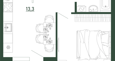 1-к. квартира, 39 м²