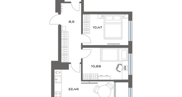 2-к. квартира, 60&nbsp;м²