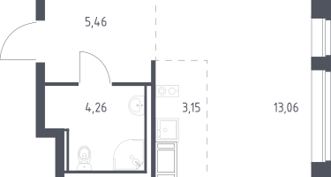 Студия, 25&nbsp;м²