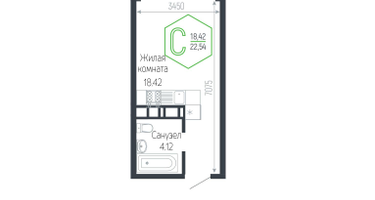 Студия, 22 м²