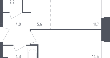 Студия, 42&nbsp;м²