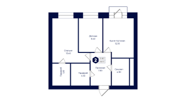 2-к. квартира, 56&nbsp;м²
