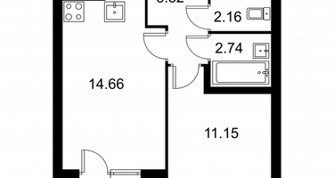 1-к. квартира, 35&nbsp;м²