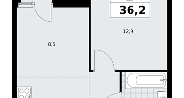 2-к. квартира, 35 м²
