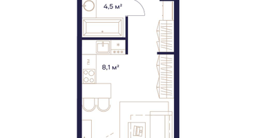 Студия, 31 м²
