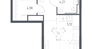 1-к. квартира, 29&nbsp;м²