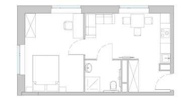 1-к. квартира, 41&nbsp;м²
