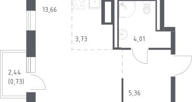 Студия, 27&nbsp;м²