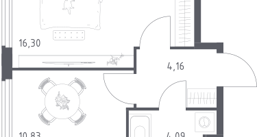 1-к. квартира, 35&nbsp;м²