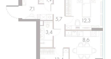 4-к. квартира, 88&nbsp;м²