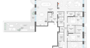 6-к. квартира, 446 м²
