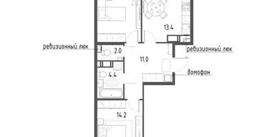 2-к. квартира, 60&nbsp;м²