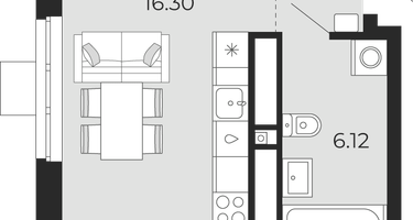 2-к. квартира, 53&nbsp;м²