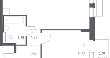 Студия, 39&nbsp;м²