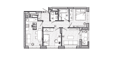 3-к. квартира, 55&nbsp;м²