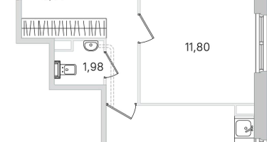 2-к. квартира, 58&nbsp;м²
