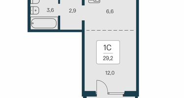 Студия, 29&nbsp;м²