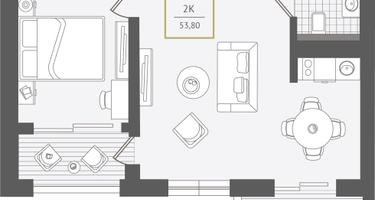 2-к. квартира, 53&nbsp;м²