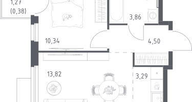 Студия, 36&nbsp;м²
