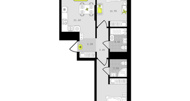 2-к. квартира, 68 м²
