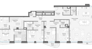 4-к. квартира, 252&nbsp;м²