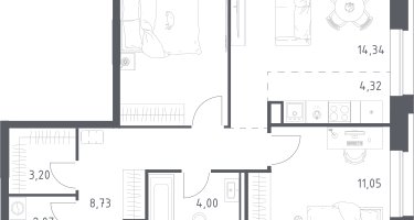 Студия, 60&nbsp;м²