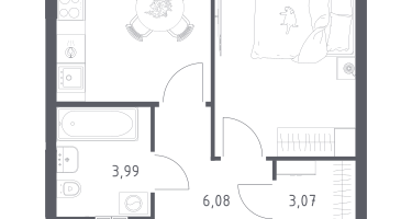 1-к. квартира, 35&nbsp;м²