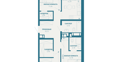 3-к. квартира, 91&nbsp;м²