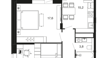 2-к. квартира, 64 м²