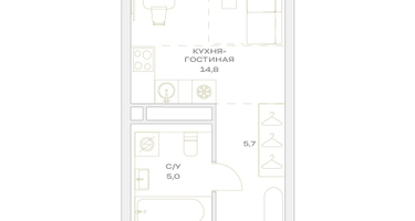 Студия, 25 м²