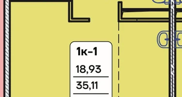 1-к. квартира, 36,4&nbsp;м²