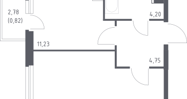 1-к. квартира, 39&nbsp;м²