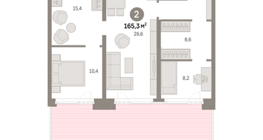 2-к. квартира, 165&nbsp;м²
