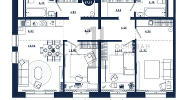 3-к. квартира, 87 м²