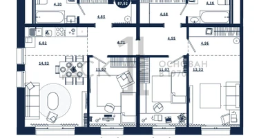 3-к. квартира, 87&nbsp;м²