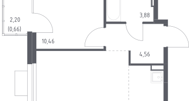 Студия, 38&nbsp;м²