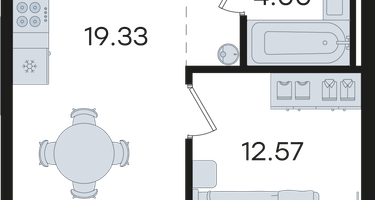 1-к. квартира, 39 м²