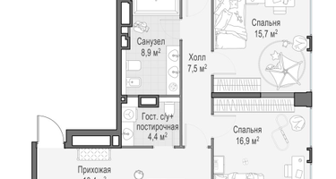 4-к. квартира, 131&nbsp;м²