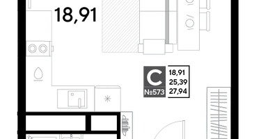 Студия, 27&nbsp;м²
